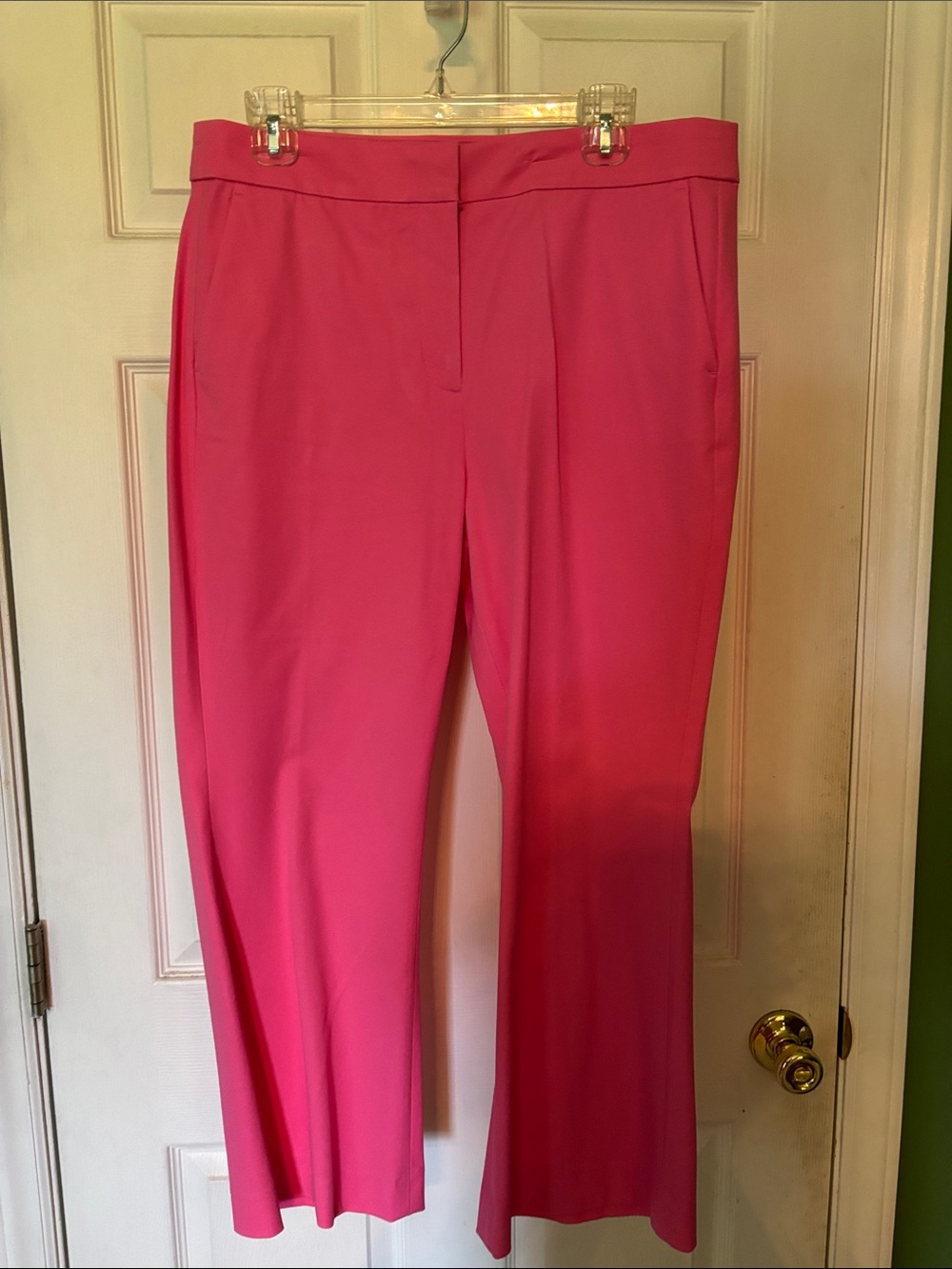 J. Crew Bright Pink Straight-Leg Trousers